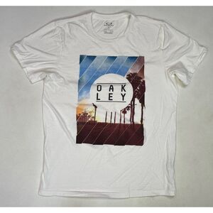 Oakley Sunset Graphic T-shirt Men Large White Short Sleeve